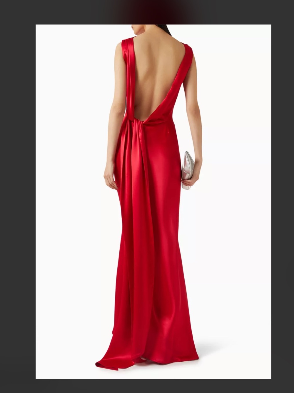 Sau Lee CALLIE SATIN GOWN Maxi dress in Red - Picture 5 of 10
